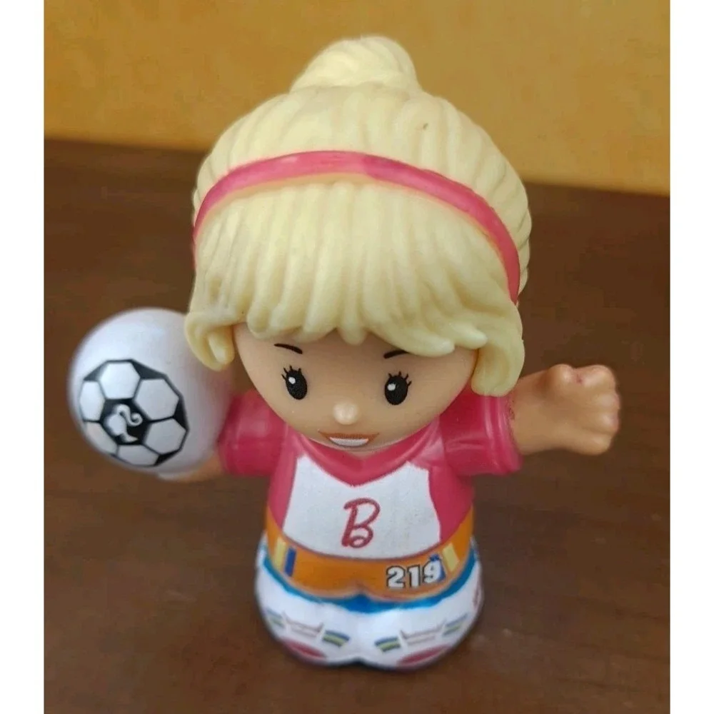 Fisher Price Little People GIRL BARBIE Blonde Soccer Player
